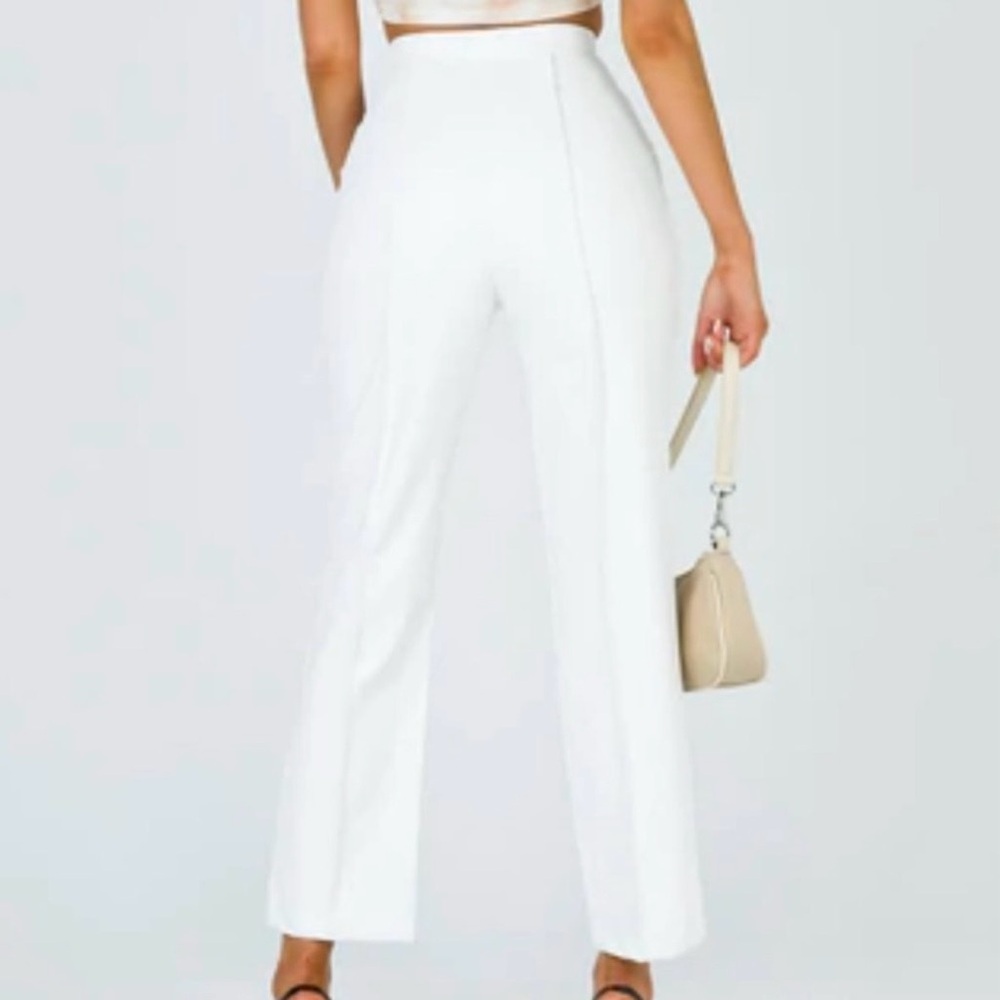 Princess Polly Encore Faux Leather High Waist High Rise White Crop Pants size 6 - Picture 7 of 16